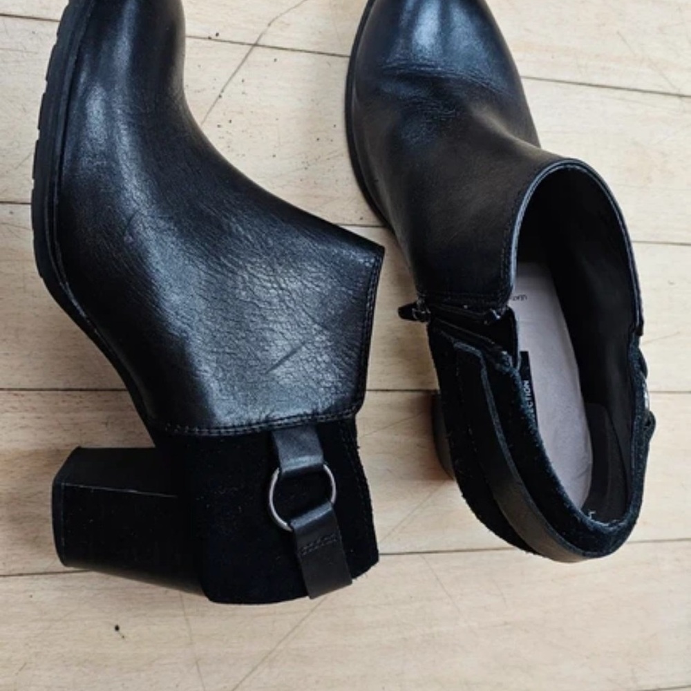 Elegant Black Leather Ankle Booties
